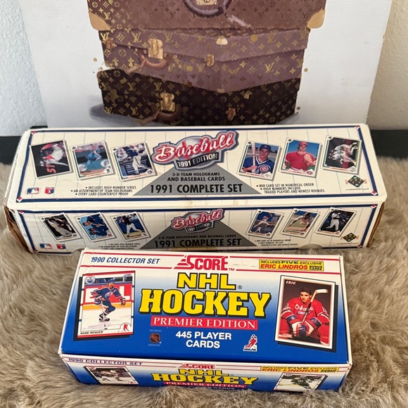 Other - 1990-91 Hockey and baseball Premier Edition Card boxes. Bundle of 2 boxes.
